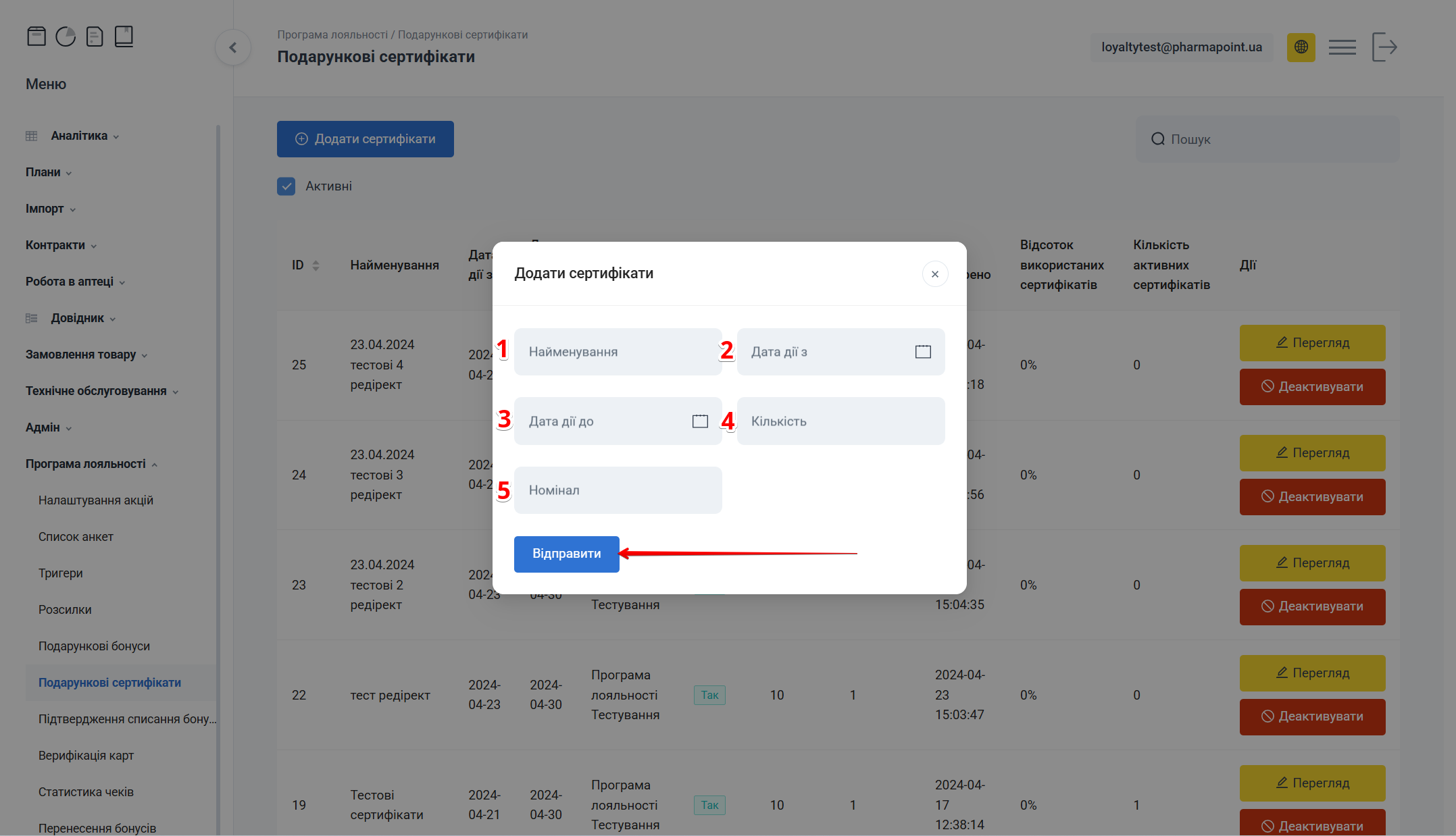 Попап Додати сертифікати