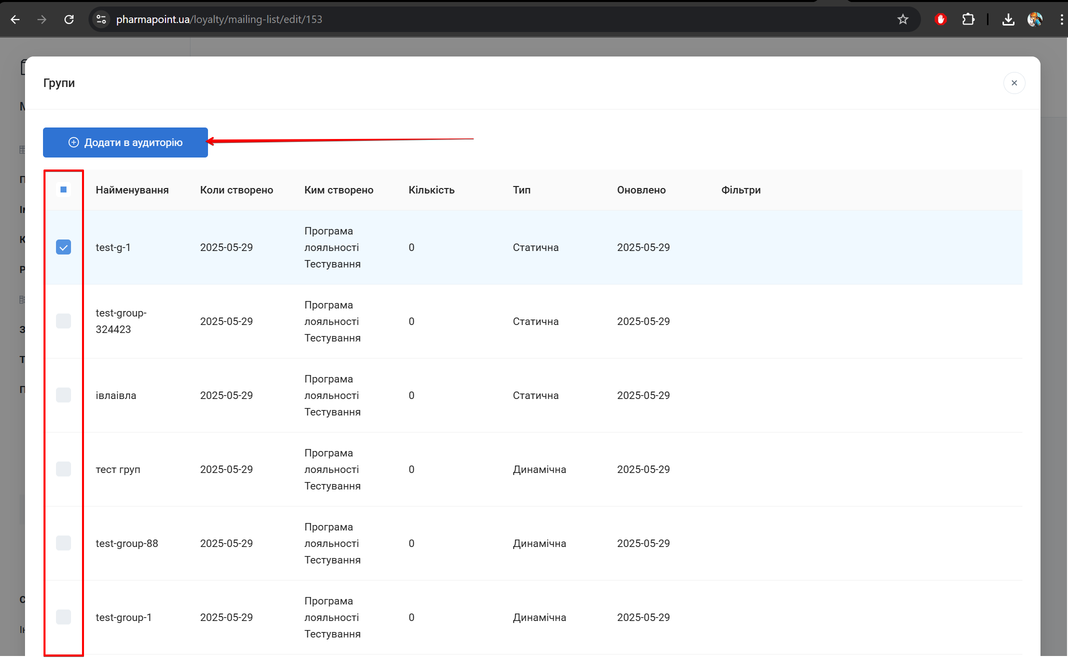 Шаблони типів розсилки